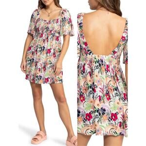 ROXY Golden Dawn Sweetheart Square Neck Mini Dress